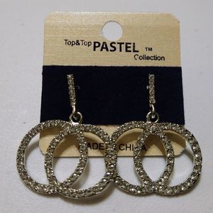 New Bling rhinestone hoop daggling earrings